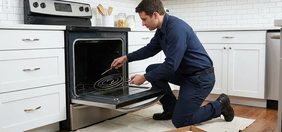Oven Lower Heating Element Replacement in Encinitas